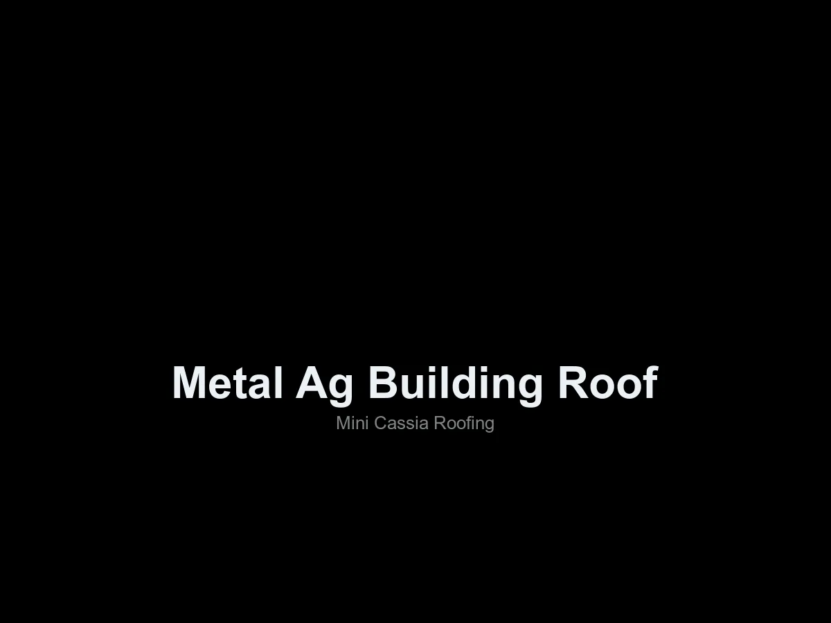 Metal Ag Building Roof, roofing in the Mini-Cassia area, Idaho